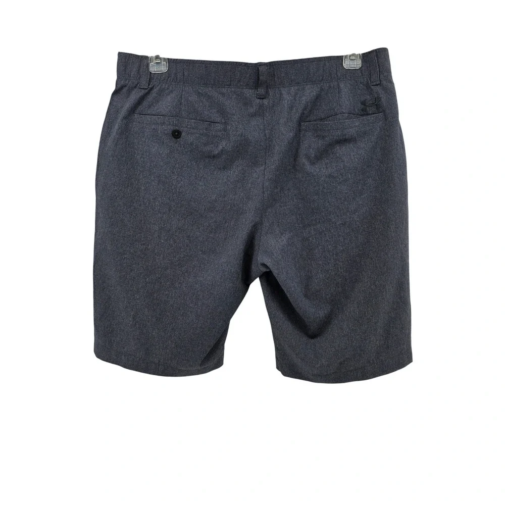 Under Armour HeatGear Mens Gray Heather Golf Shorts Size 38 Loose Fit Flat Front